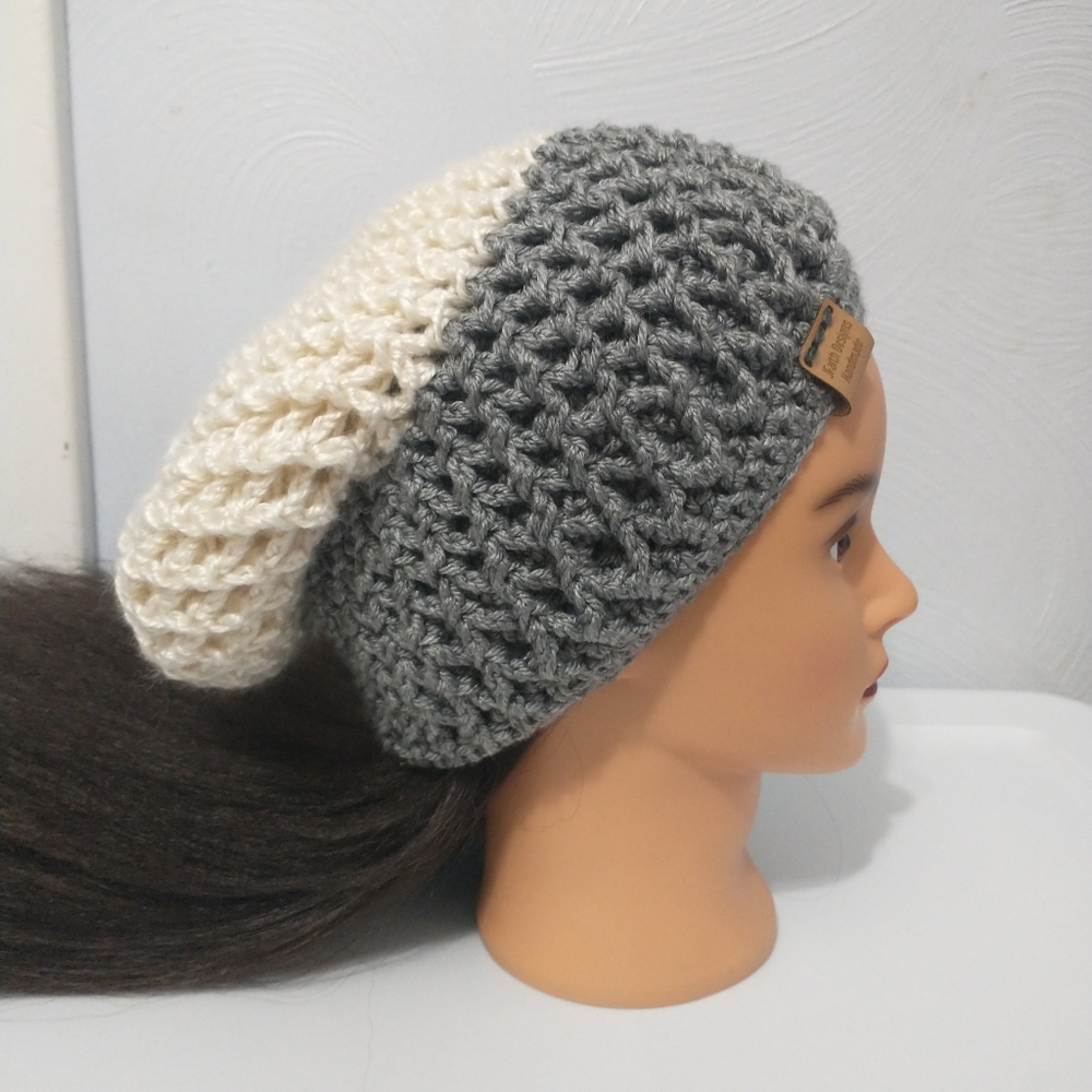 Handmade Slouchy Diamond Stitch Beanie